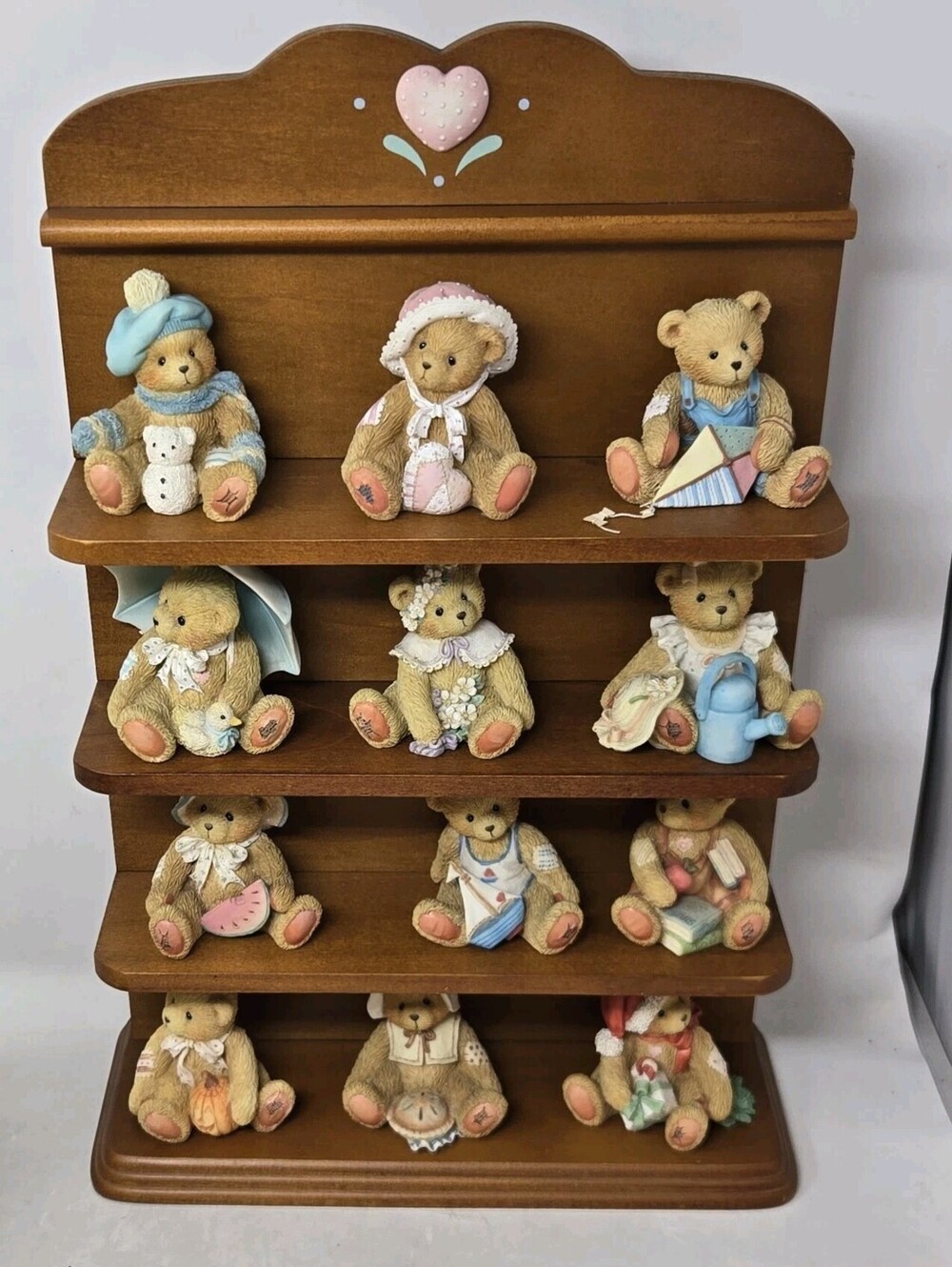 Complete Set Of  12 Cherished Teddies Monthly Angel On Cloud Mini Figurine